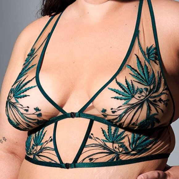 Thistle and Spire Brooklyn Haze bralette butterscotch sheer embroidery NWT sz XS - Picture 2 of 6